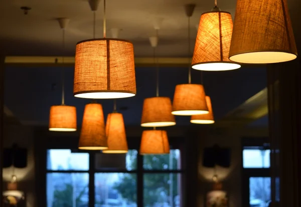 Lamps on a coffee shop