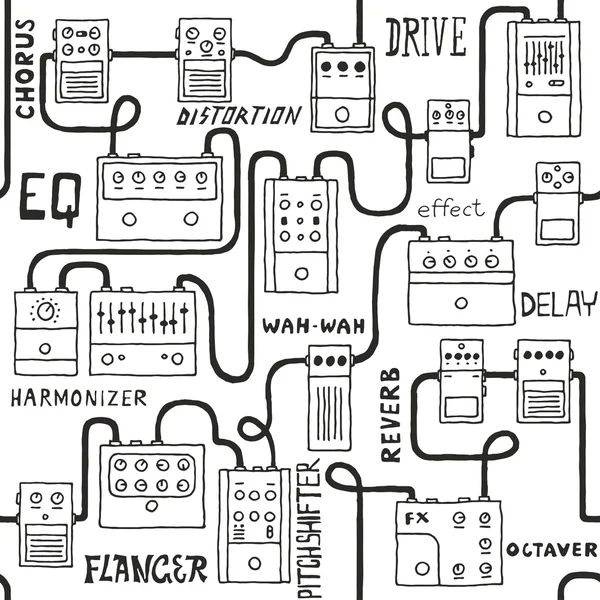 Colorful guitar pedals.