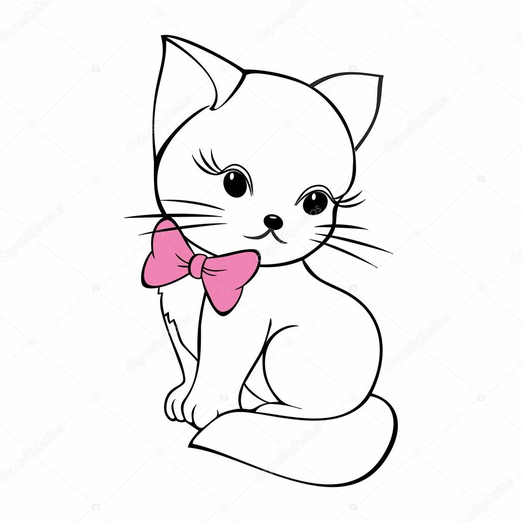 Маленький котёнок рисовать Маленький котёнок рисовать