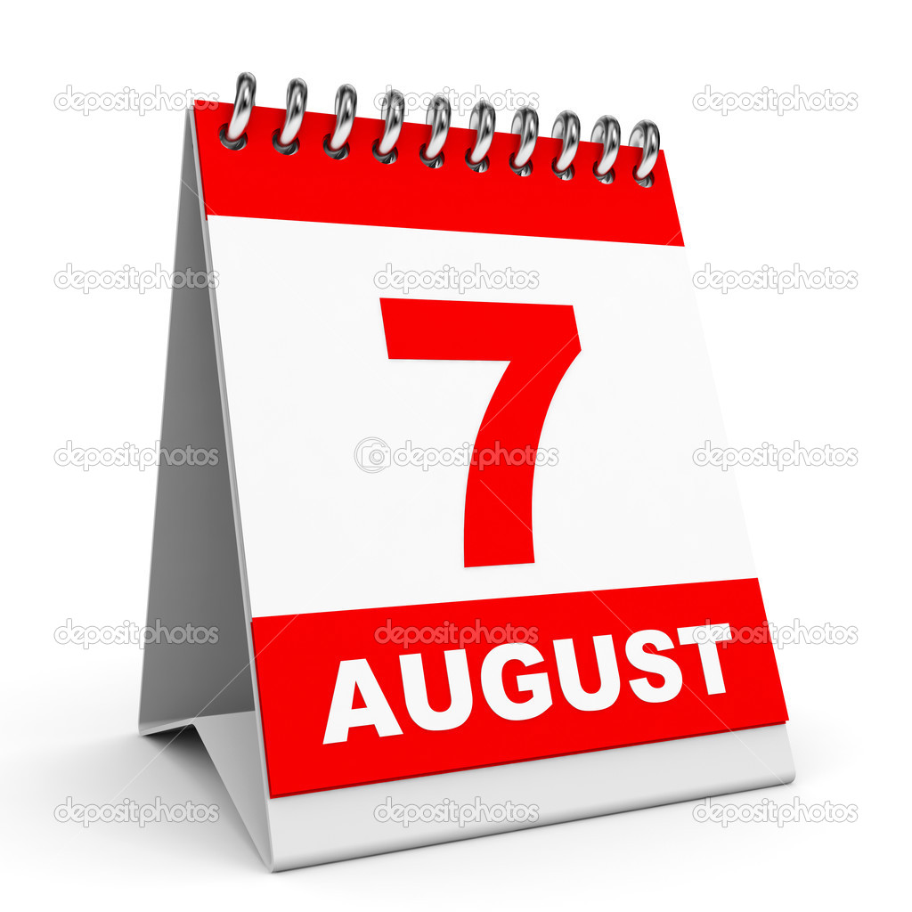 Kalender. 7 August — Stockfoto © iCreative3D 49040603