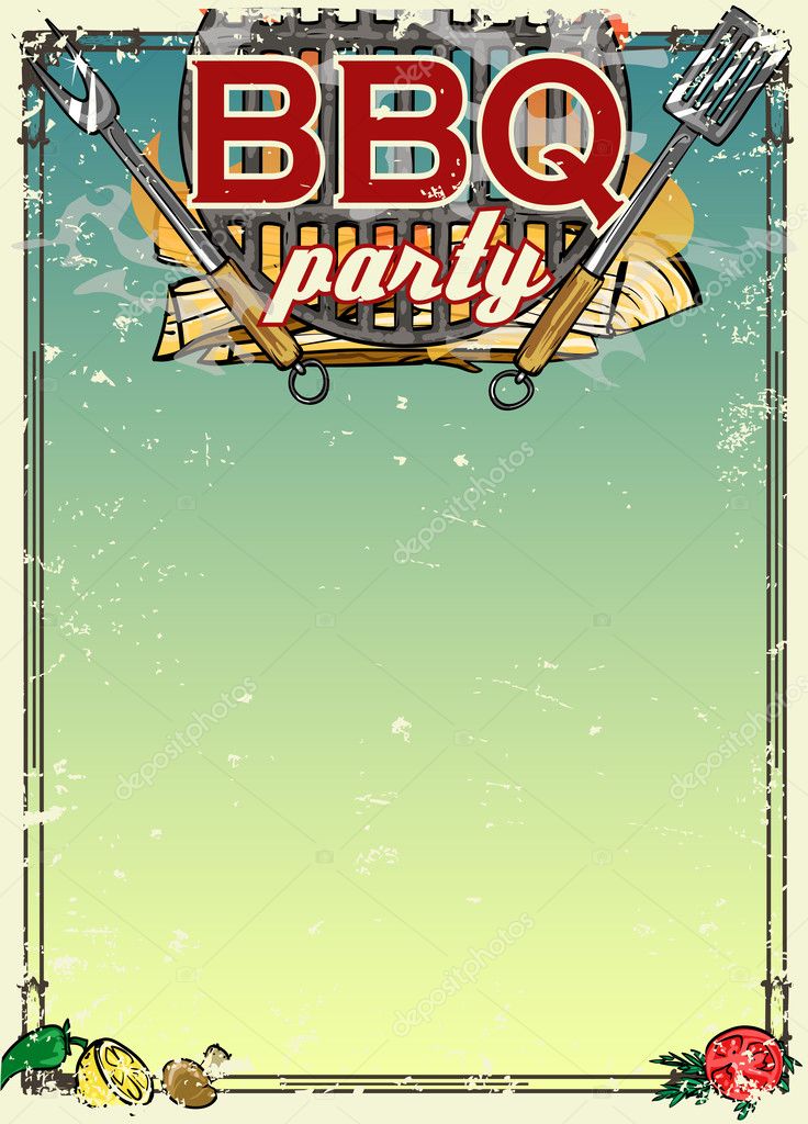 Uitnodiging voor barbecue — Stockvector © nataliahubbert 43415421