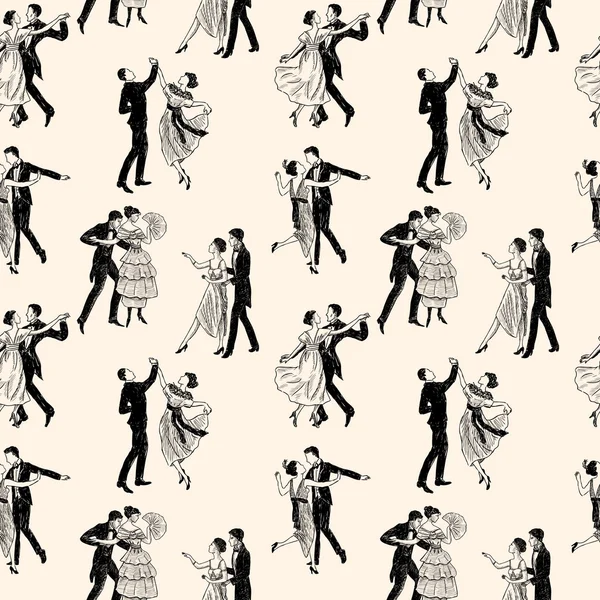 Pattern of the vintage dancing couples