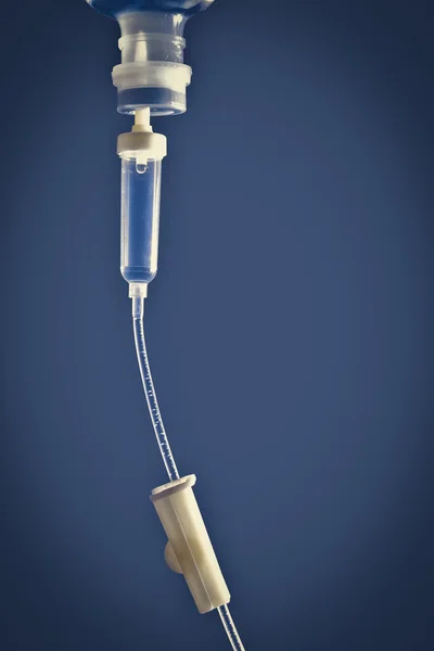 Infustion saline fluid solution in vignette style and blank area