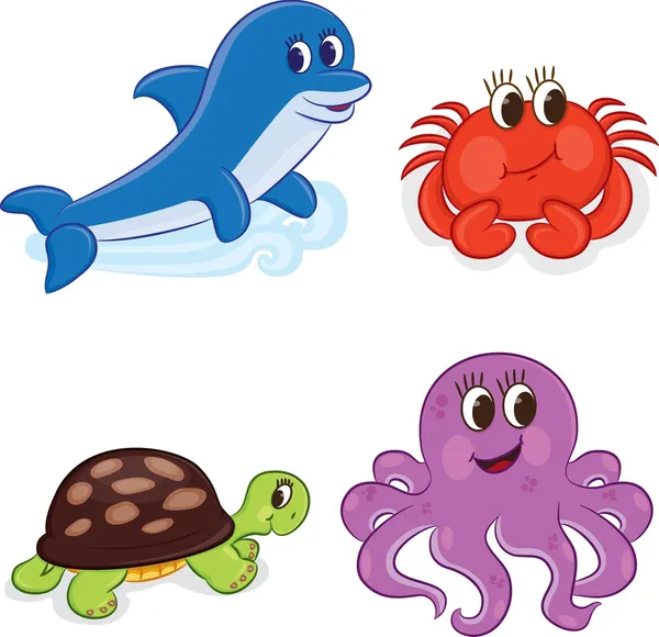 dibujos animados de animales marinos — Vector stock © ARNICA83 ... dibujos animados de animales marinos — Vector stock © ARNICA83 ...