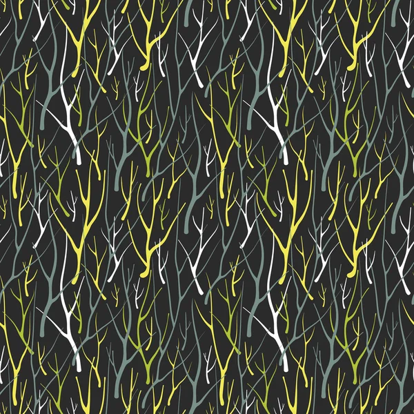 Seamless pattern with hand drawn silhouette branches