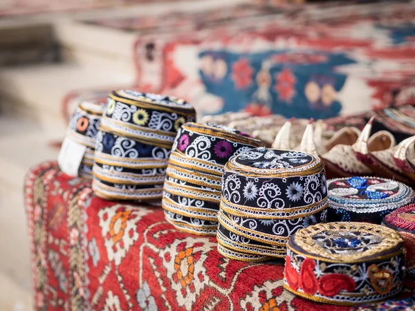Traditional hats on a local market in the Center of Baku