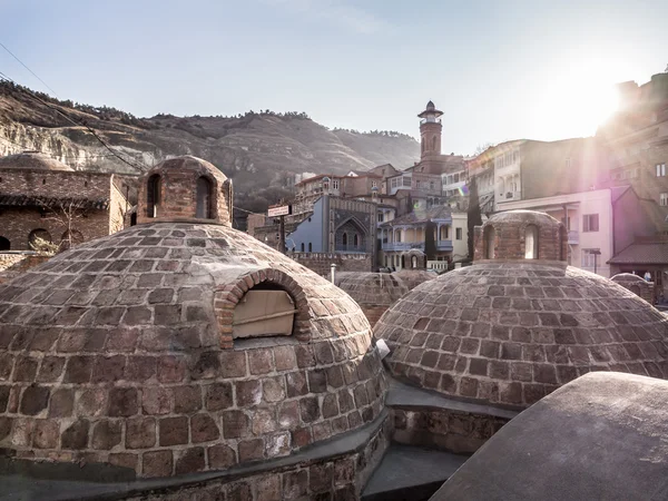 TBILISI, GEORGIA - MARCH 01, 2014: Architecture of the Old Town in Tbilisi, Georgia, close to the sulphur baths. The Old Town of Tbilisi is a major tourist attraction of the country