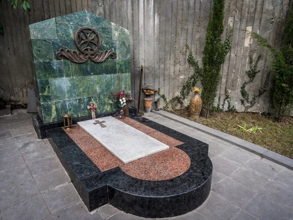 TBILISI, GEORGIA - JANUARY 25, 2014: The grave of Merab Kostava in the Mtatsminda Pantheon, Tbilisi, Georgia. Merab Kostava was one of the leaders of the National-Liberation movement in Georgia