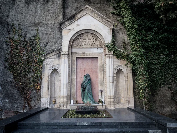 TBILISI, GEORGIA - JANUARY 25, 2014: The grave of Ilia Chavchavadze in the Mtatsminda Pantheon, Tbilisi, Georgia. Ilia Chavchavadze is regarded as one of the founding fathers of modern Georgia