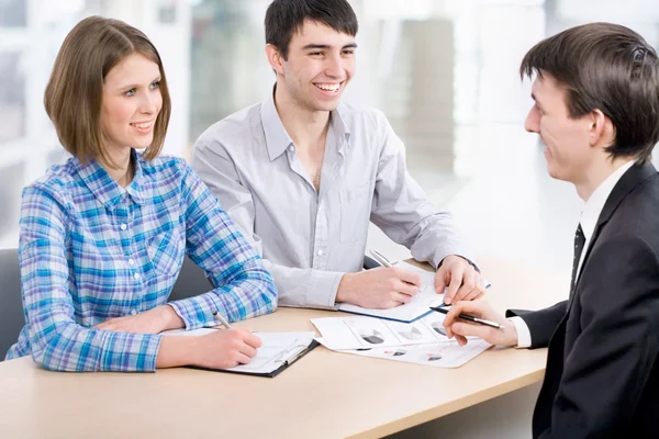 Meeting in the bank