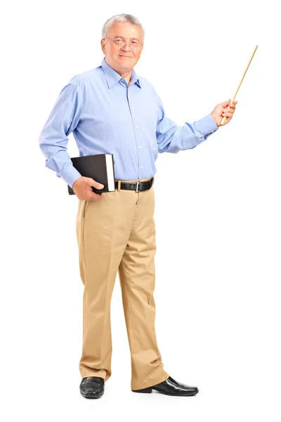Teacher holding wand and book