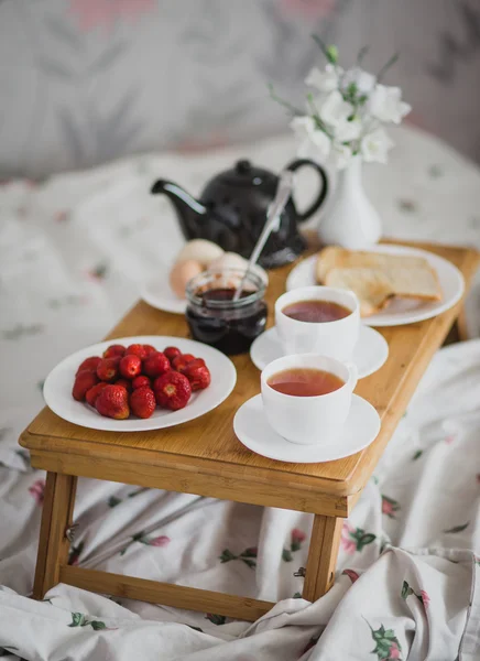 Breakfast for two in bed