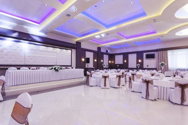 Banquet hall with colorful lights