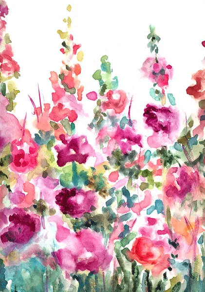 Abstract Watercolor Floral Background Landscape
