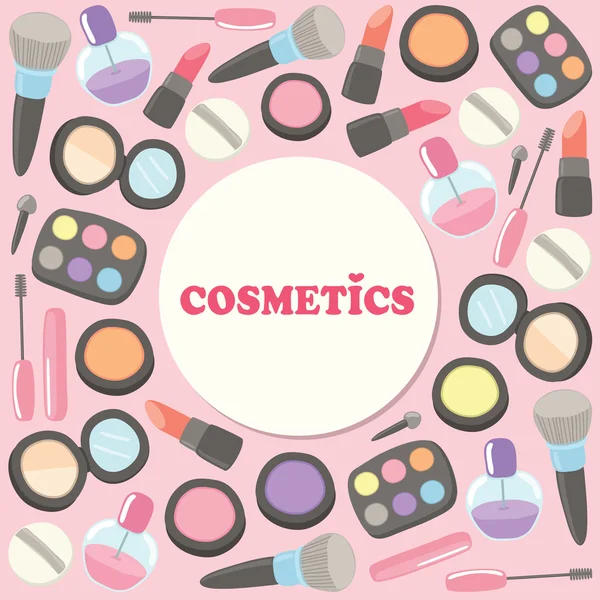 Beauty Makeup Cosmetics background with Text frame