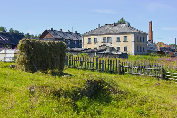 The village of the Arctic circle on the Kola Peninsula, Russia