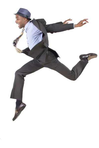 Businessman leaping