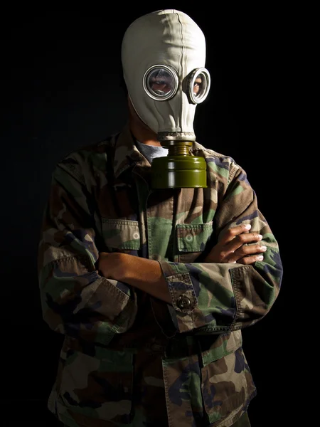 Soldier in a nuclear apocalypse