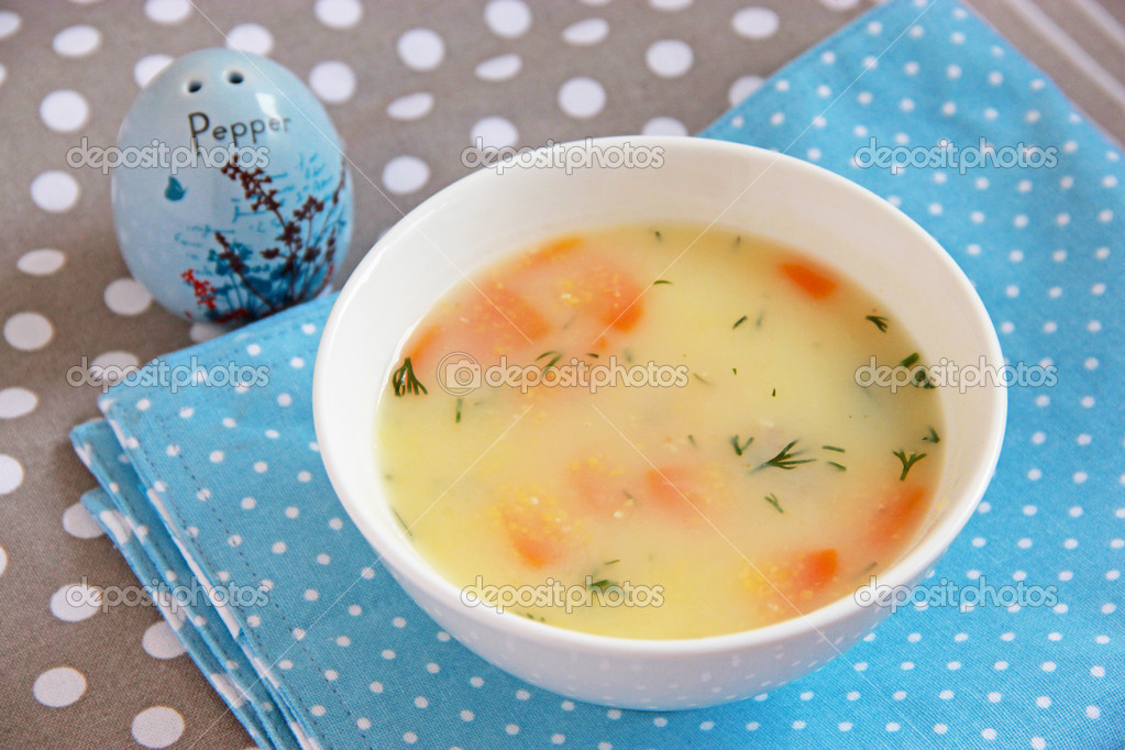 Рецепт: Суп картофельный с консервированной кукурузой на Рецепт: Суп картофельный с консервированной кукурузой на