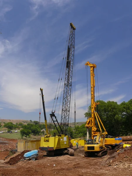 Construction site with machines