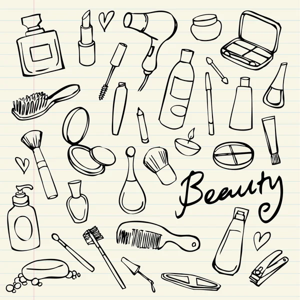 Beauty and cosmetics doodles