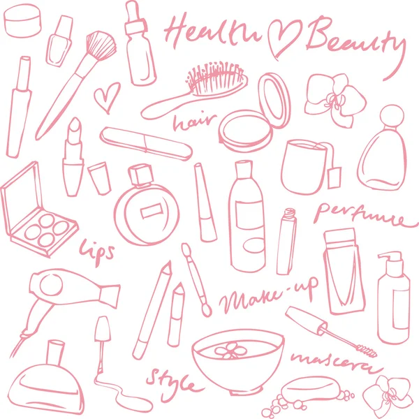 Beauty and cosmetics doodles