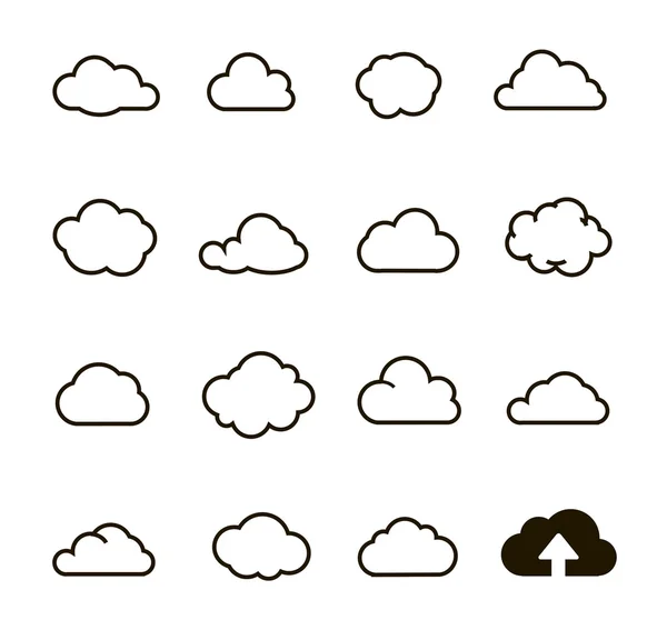 Cloud shapes collectio. icons for computing web and app.