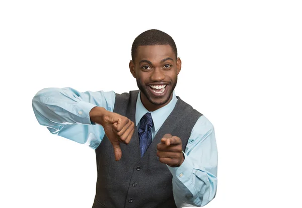 Company man excited about someones failure