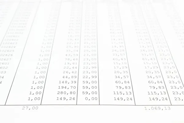 Closeup of business data report