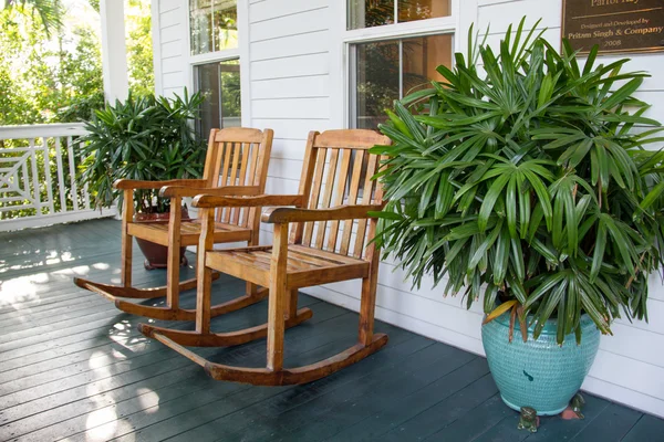 Rocking chairs on a veranda