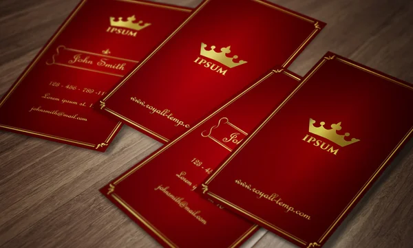Business card template in royal red and gold style