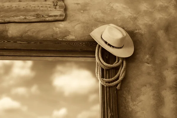 Cowboy hat and rope