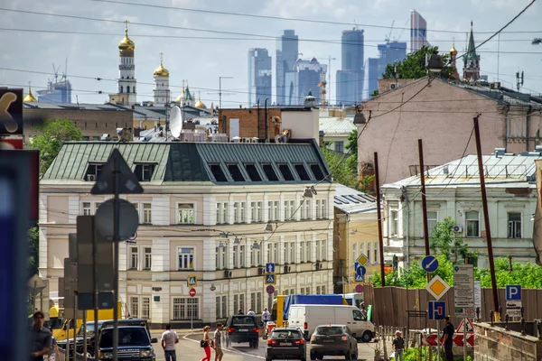 Moscow city street view. 15 of June 2013.