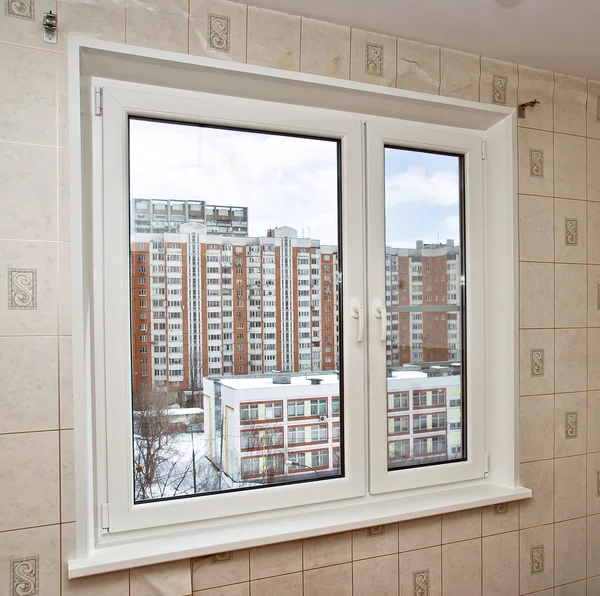 PVC window in city flat