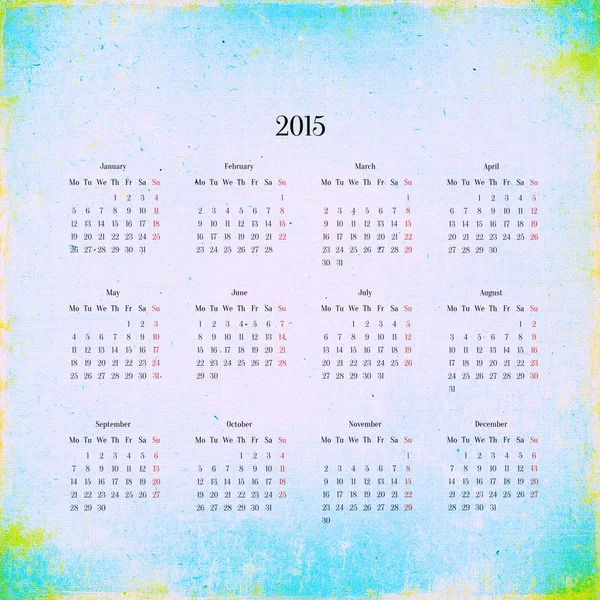 Calendar 2015 in the retro style, vintage background