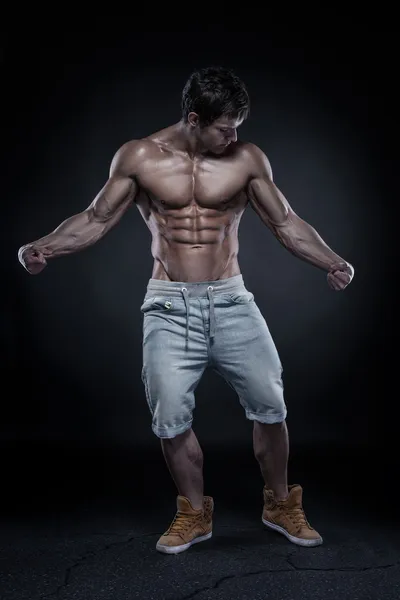 Strong Athletic Man Fitness Model Torso showing big muscles