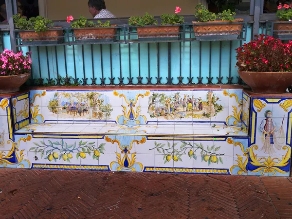 Ceramic bench in Anacapri on the Magical Island of Capri Italy