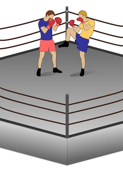 Boxing fight between two athletes in the ring