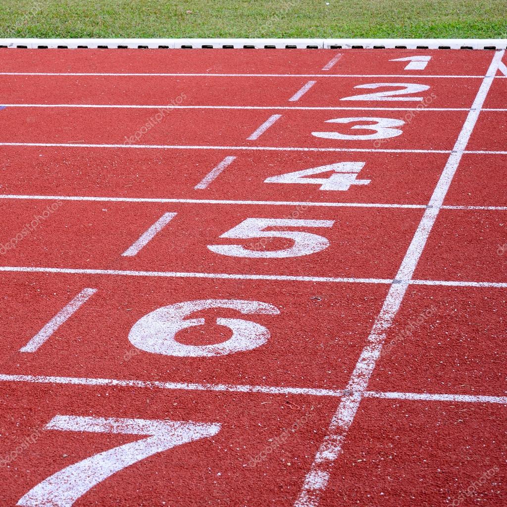 Running track, start and finish line — Stock Photo © Sutichak 50199359