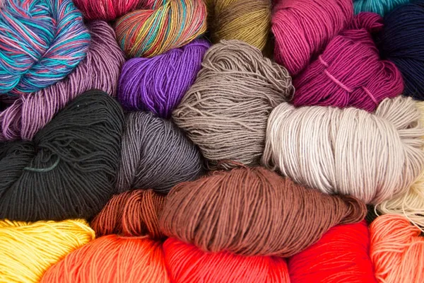 Ball of wool in different colors