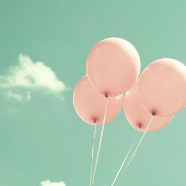 Four Pink Vintage Balloons