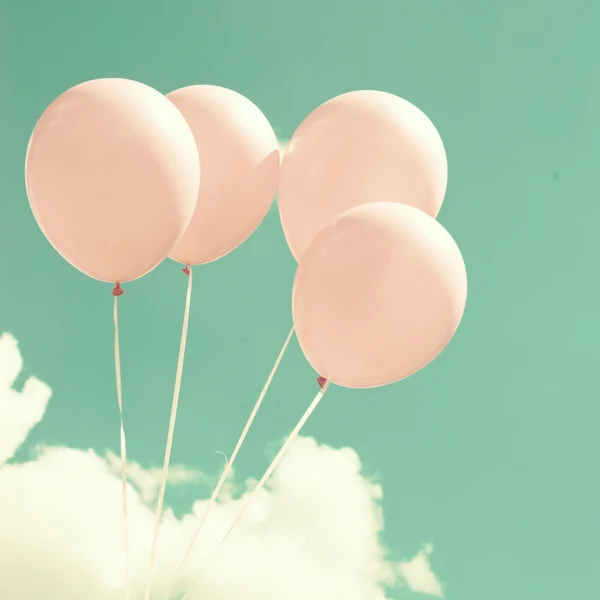 Four Pink Vintage Balloons