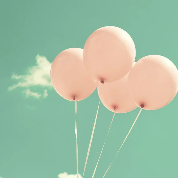 Four Pink Vintage Balloons