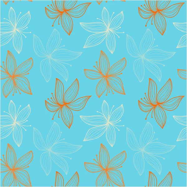 Beautiful gradient seamless pattern with lily.