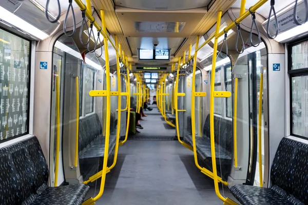 Modern Tunnelbana Tunnelbanans Interiör Utan Människor — Stockfoto