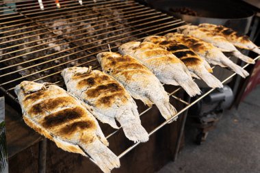 Balık ızgara, yemek pişirme süreci..