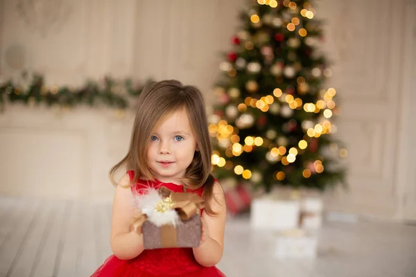 Enfant Est Sorti Prêt Célébrer Noël — Photo