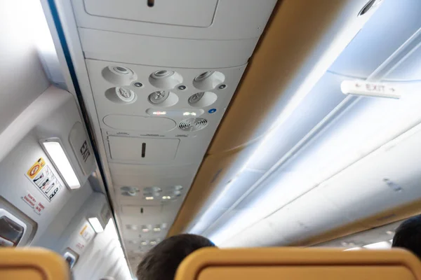 Console Ventilation Lighting Control Passenger Seat Aircraft Cabin — Stock Photo, Image