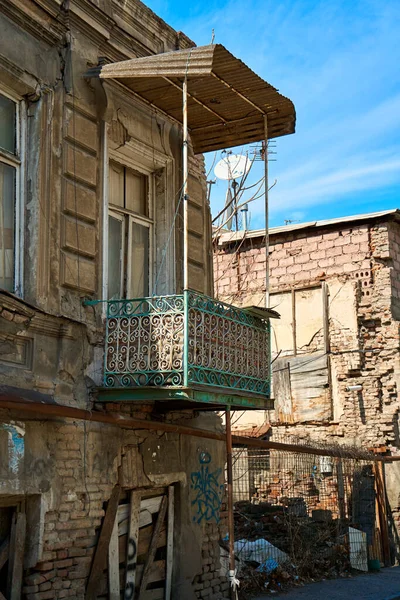 Autentická Architektura Útulné Oblasti Starého Města Tbilisi Tbilisi Gruzie 2021 — Stock fotografie