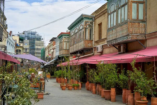 Paesaggio Strada Della Città Vecchia Tbilisi Anima Atmosfera Della Georgia — Foto Stock